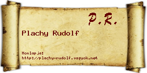 Plachy Rudolf névjegykártya